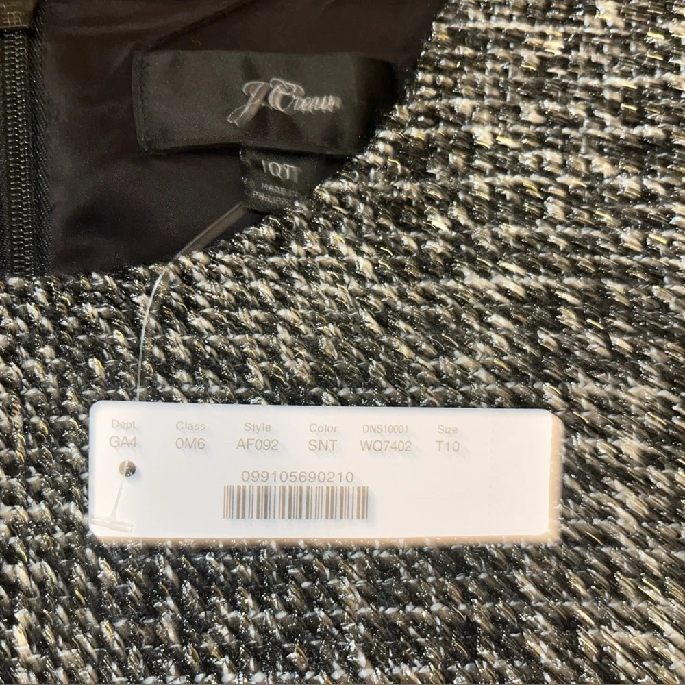 Elegant J.Crew Black & Gray Sheath Sparkling Constellation Tweed Dress dress NWT